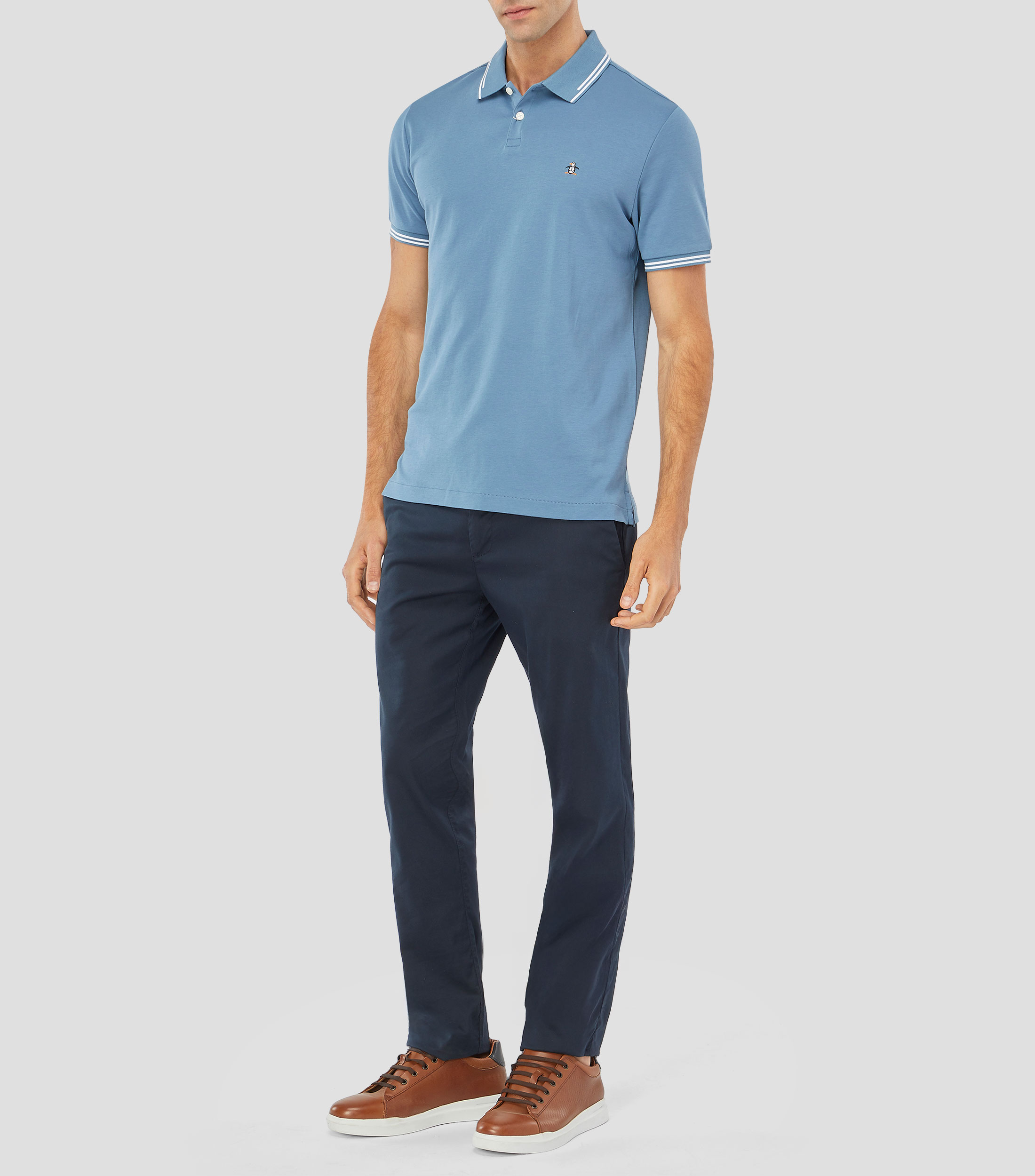 Playera tipo polo manga corta lisa Hombre
